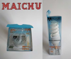 11w equivalente a 55w luz blanca 4200K E14 bajo consumo