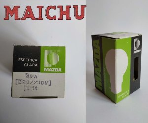 bombilla mazda esferica clara 40w 220-230v E-14