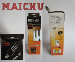 bombilla mini 3T 15w-80w luz calida 740lumens E14