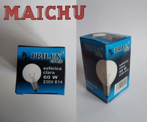 bombilla prilux esferica clara 60w 230v E14