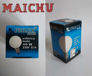 bombilla prilux esferica mate 40w 230v E14