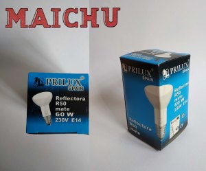 bombilla prilux reflectora R50 mate 60w 230v E14