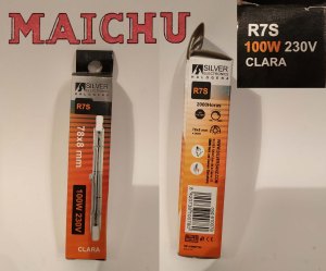 bombilla silver electronics R7S 78x8mm 100w 230v clara